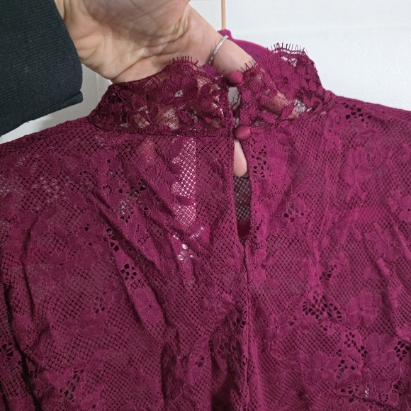 Victoria's Secret Dream Angels Lace Bodysuit Maroon Red Medium - Picture 6 of 12